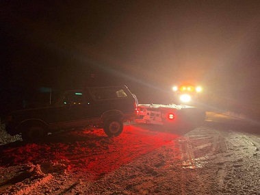 vehicle recovered from ditch and jump started